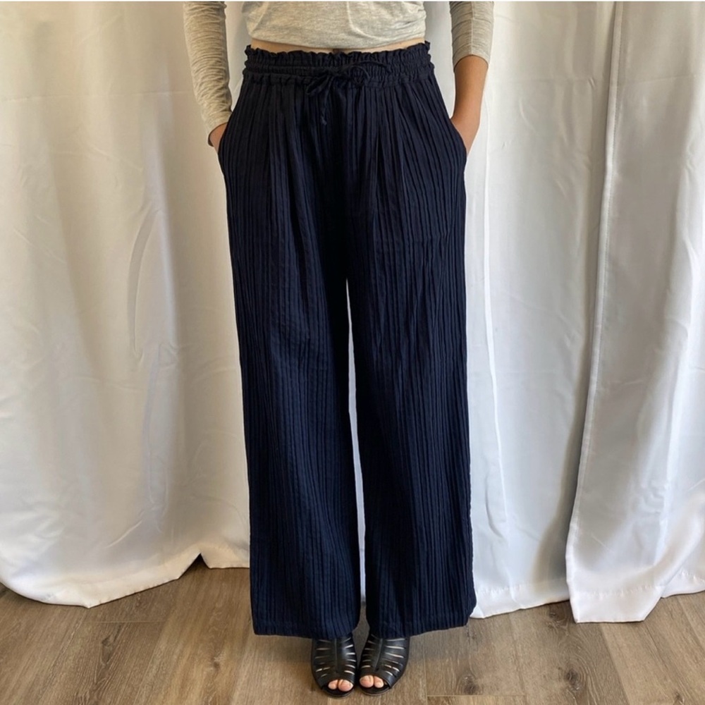 Elegant Navy Wide Leg Pants